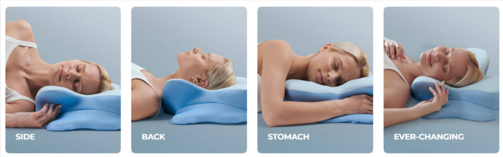 Derila Ergo Memory Foam Pillow postitions
